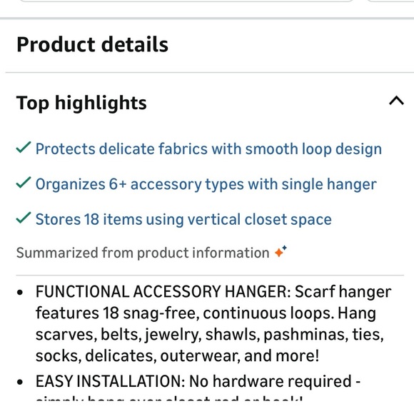 Amazon Silver Scarf Hanger - Picture 5 of 11